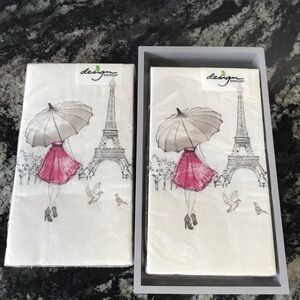 Guest Towels Buffet Napkins Eiffel Tower Tray Bee & Willow NEW